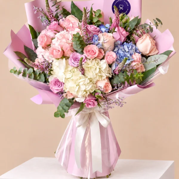 Rosado con toque Azul